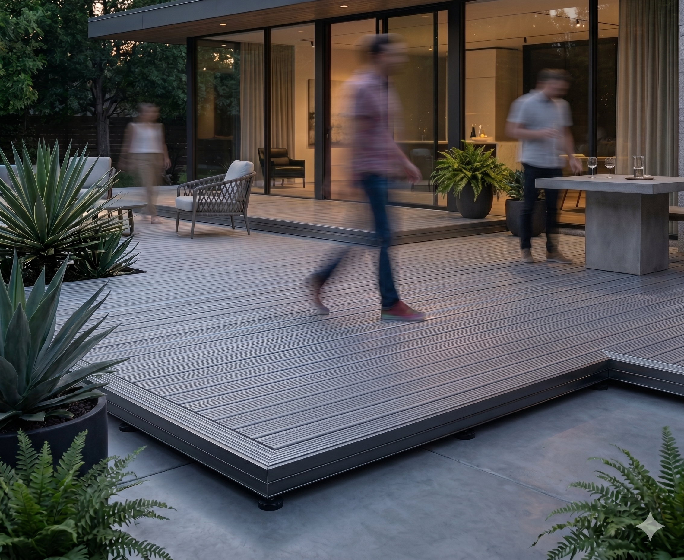 Deck instalado en terraza exterior