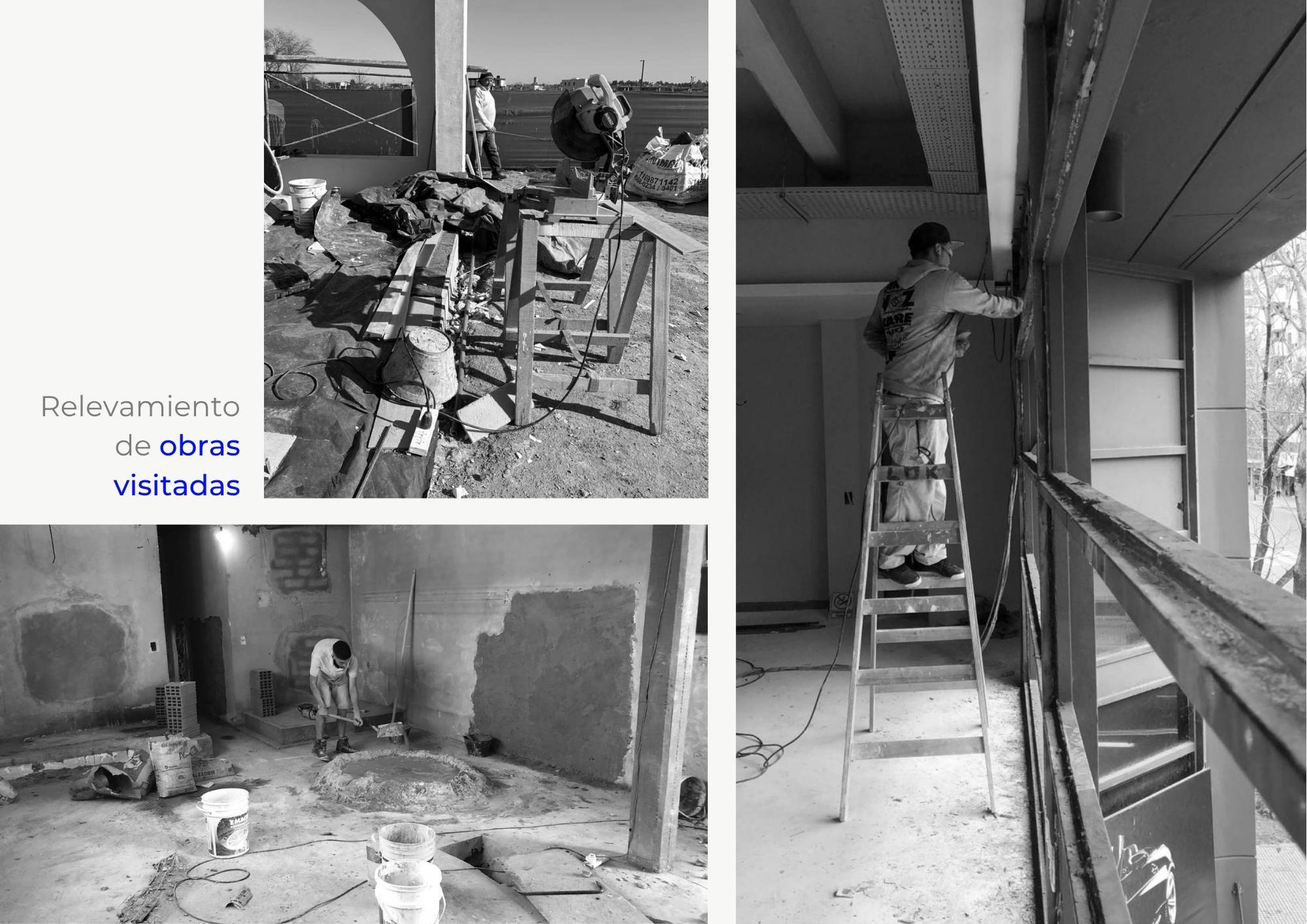 Relevamiento de obras visitadas: registro fotográfico de instalaciones eléctricas y condiciones de seguridad en obra